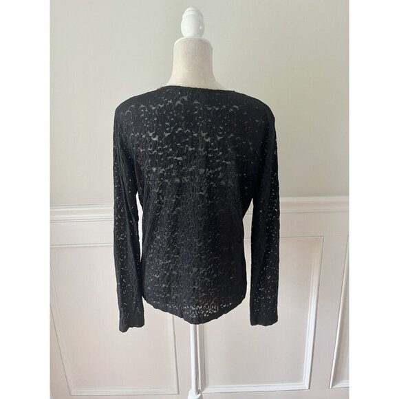 Van Tisse Vintage Black Lace Cardigan Size M - Picture 3 of 5